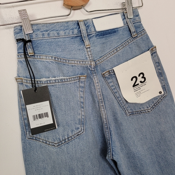 Redone 70s Ultra High Rise Stovepipe Worn Blue Wash New With Tags Size 23 - Picture 4 of 7